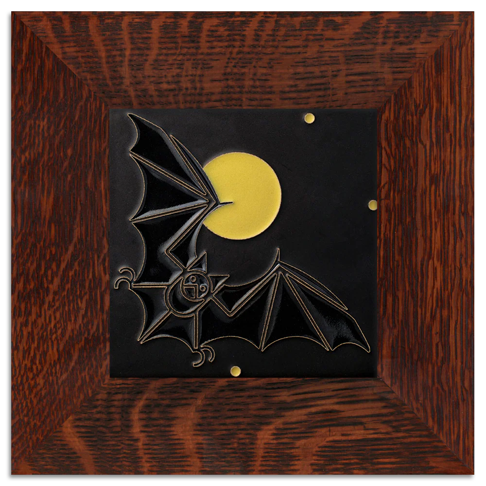 Bat & the Moon - 6"x6" Tile