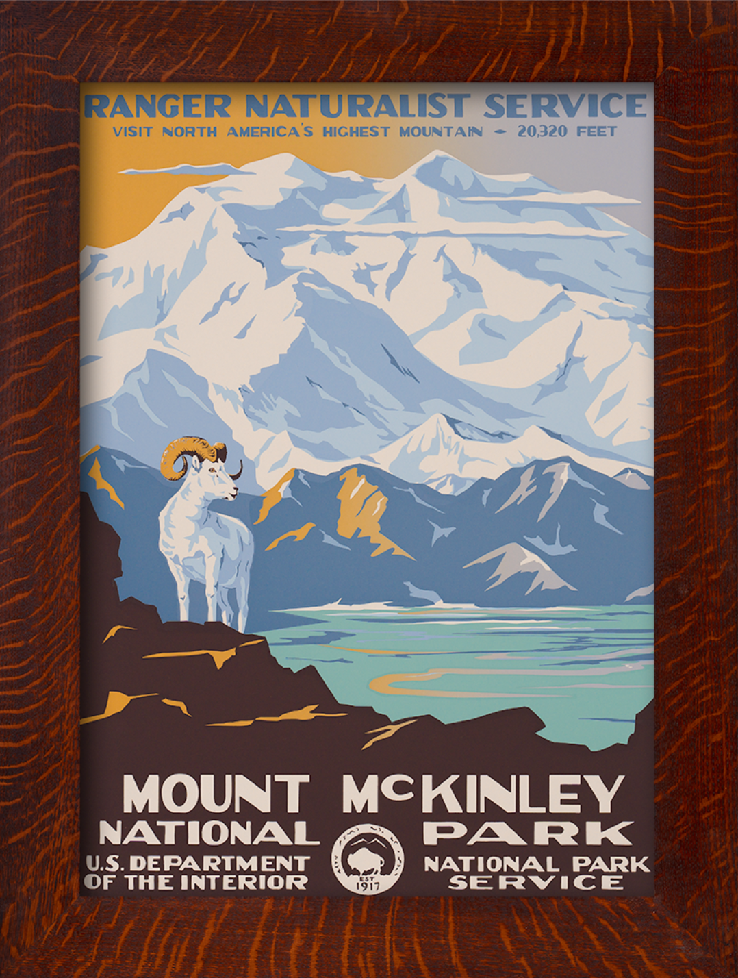 MOUNT MCKINLEY NATIONAL PARK - A Poster in the WPA Tradition