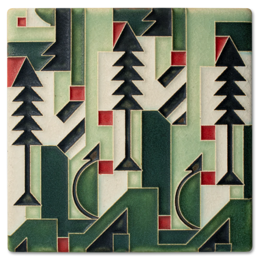 Cubist Christmas - 6"x6" Tile