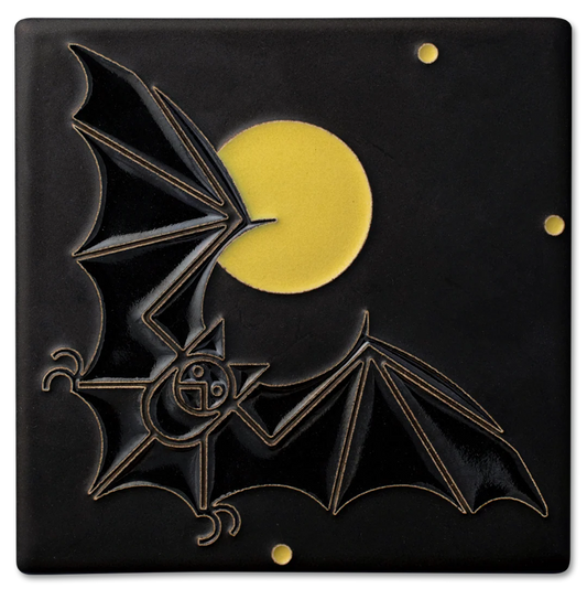 Bat & the Moon - 6"x6" Tile