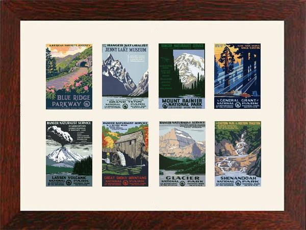 8 WPA Cards - Framed