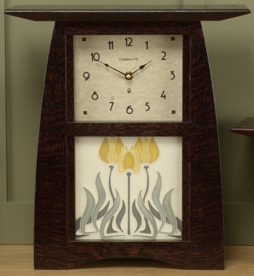 Arts & Crafts Mantle Clock with 6" Tile