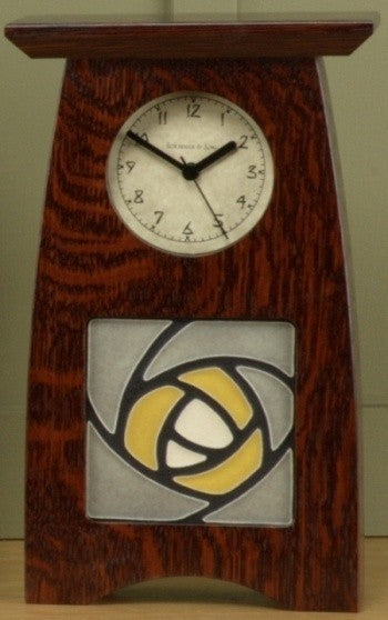 Arts & Crafts Style 4" Tile Clock