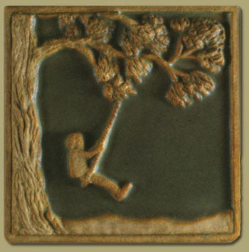 Children's Series Boy Swinging - 6"x6" Tile