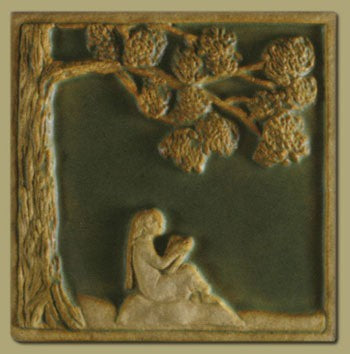 Children's Series Girl Reading - 6"x6" Tile