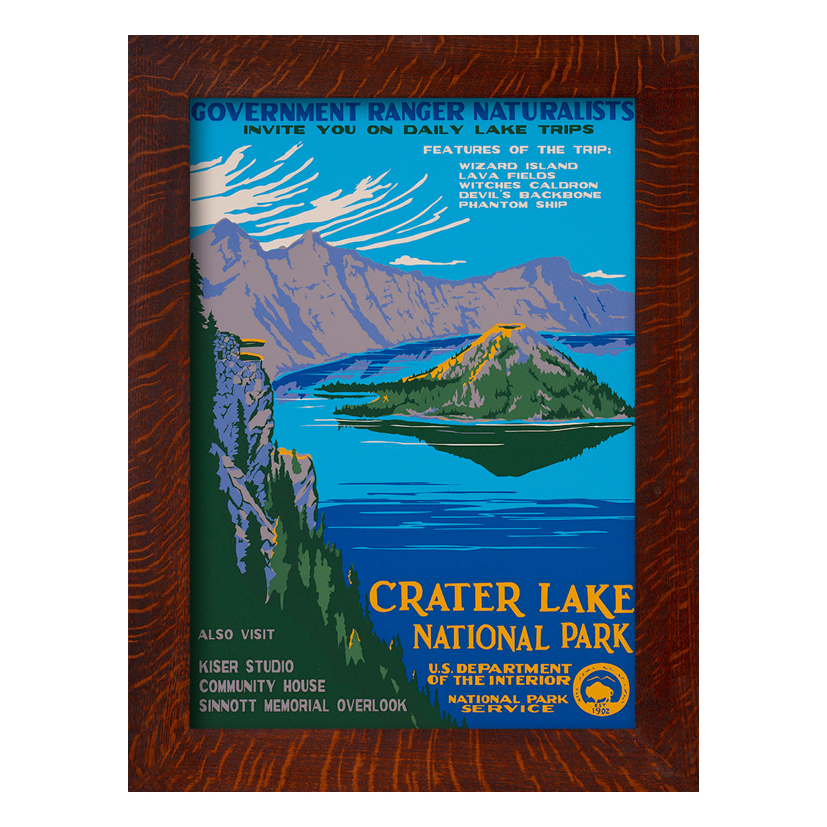 CRATER LAKE NATIONAL PARK - A Poster in the WPA Tradition