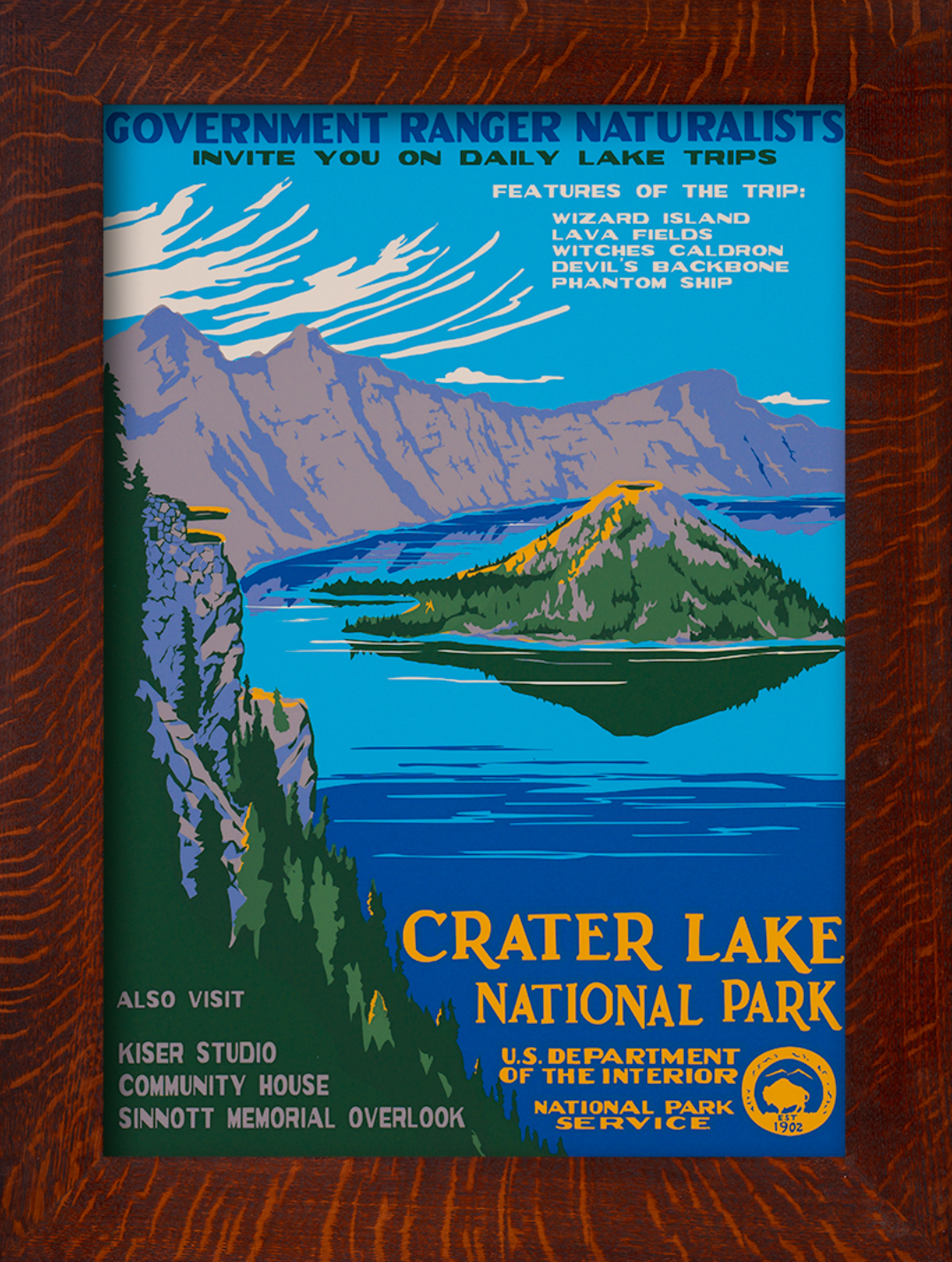 CRATER LAKE NATIONAL PARK - A Poster in the WPA Tradition