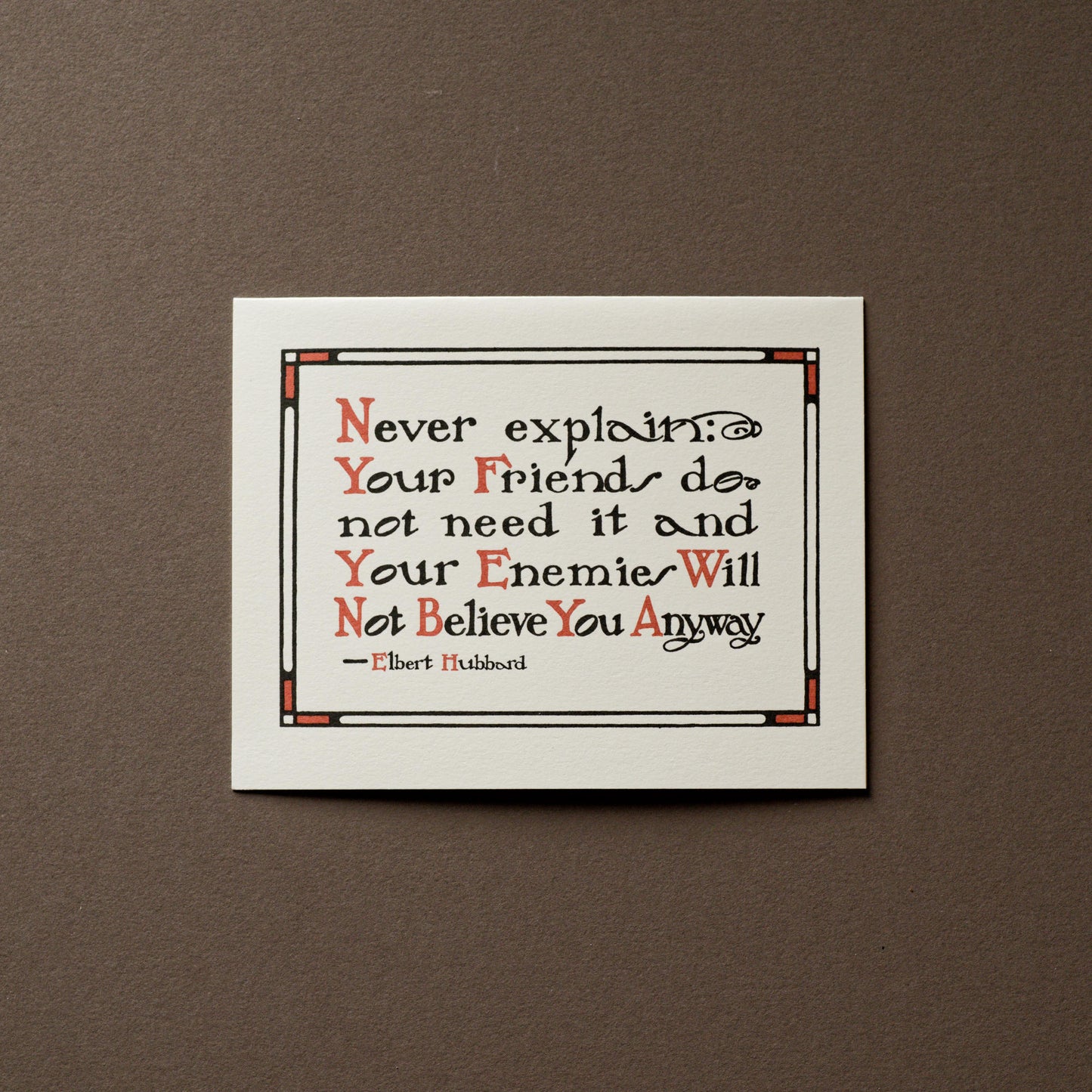 Letterpress Printed Roycroft Mottos