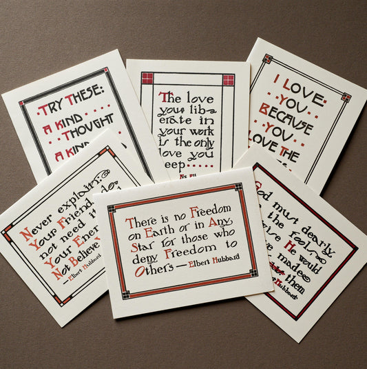 Letterpress Printed Roycroft Mottos