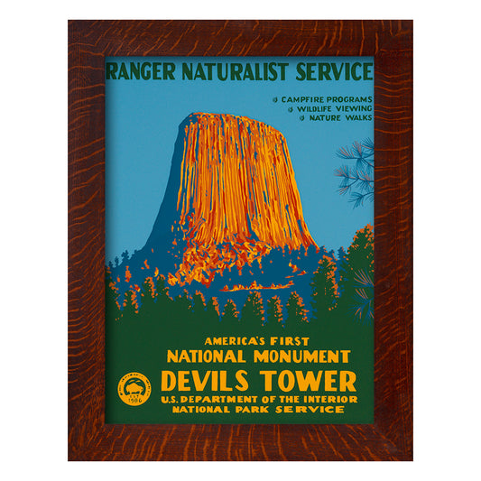 DEVIL'S TOWER NATIONAL MONUMENT - A Poster in the WPA Tradition
