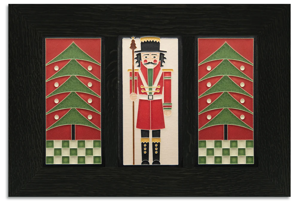 Dard Hunter Trees & Nutcracker Framed Trio - Red