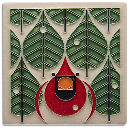 Coniferous Cardinal - 6"x6" Tile
