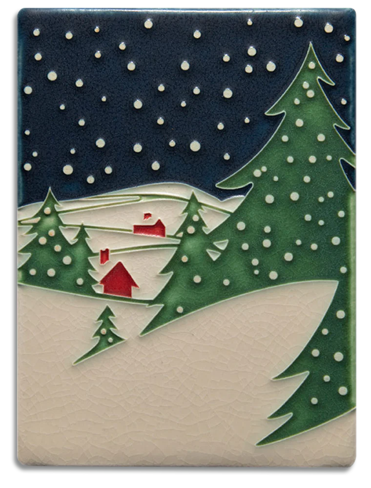 Snowy Night - 6"x8" Tile