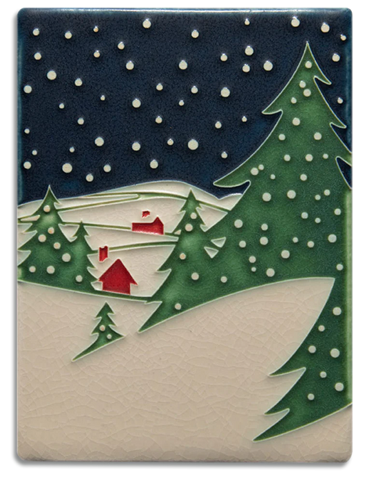 Snowy Night - 6"x8" Tile