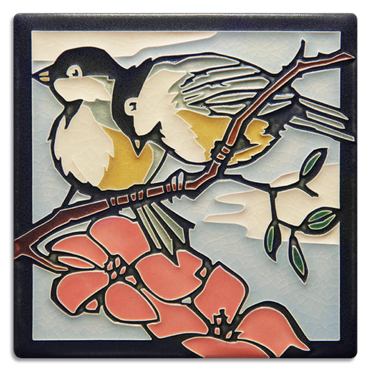 Spring Chickadees - 6"x6" Tile