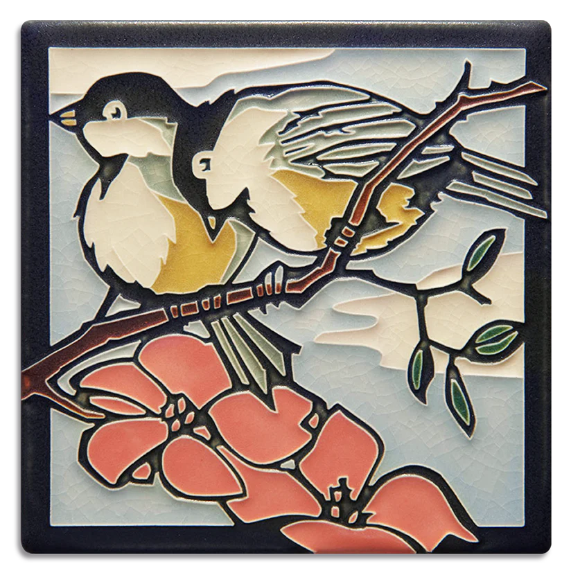 Spring Chickadees - 6"x6" Tile