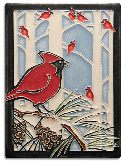 Winter Cardinals - 6"x8" Tile