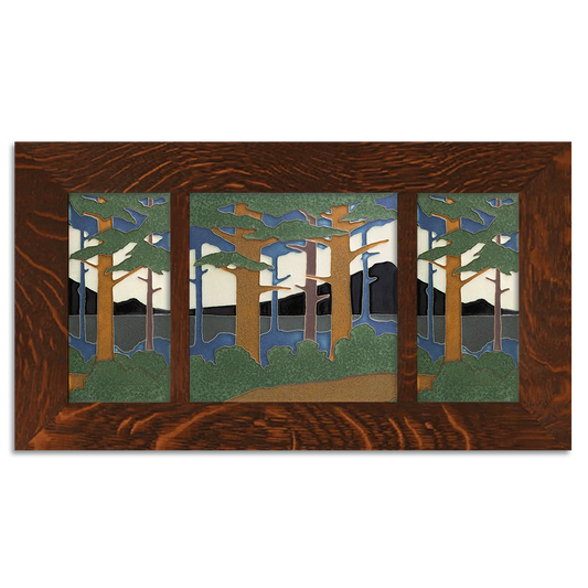 Pine Landscape - One 8"x8" Tile Flanked by Two 4"x8" Tiles