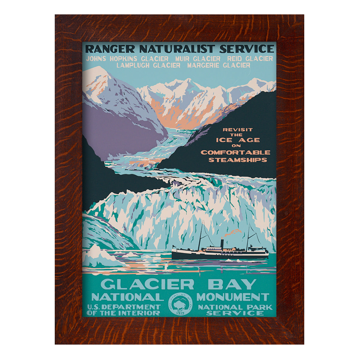 GLACIER BAY NATIONAL MONUMENT - A Poster in the WPA Tradition