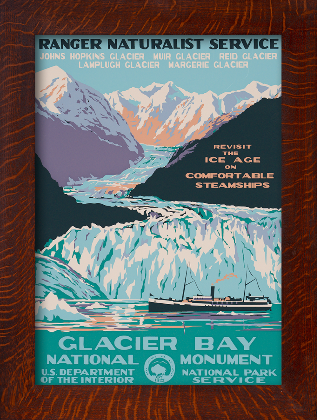 GLACIER BAY NATIONAL MONUMENT - A Poster in the WPA Tradition