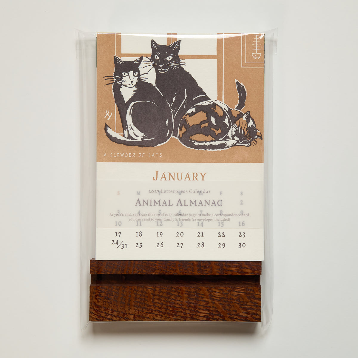 2027 Letterpress Calendar by Yoshiko Yamamoto