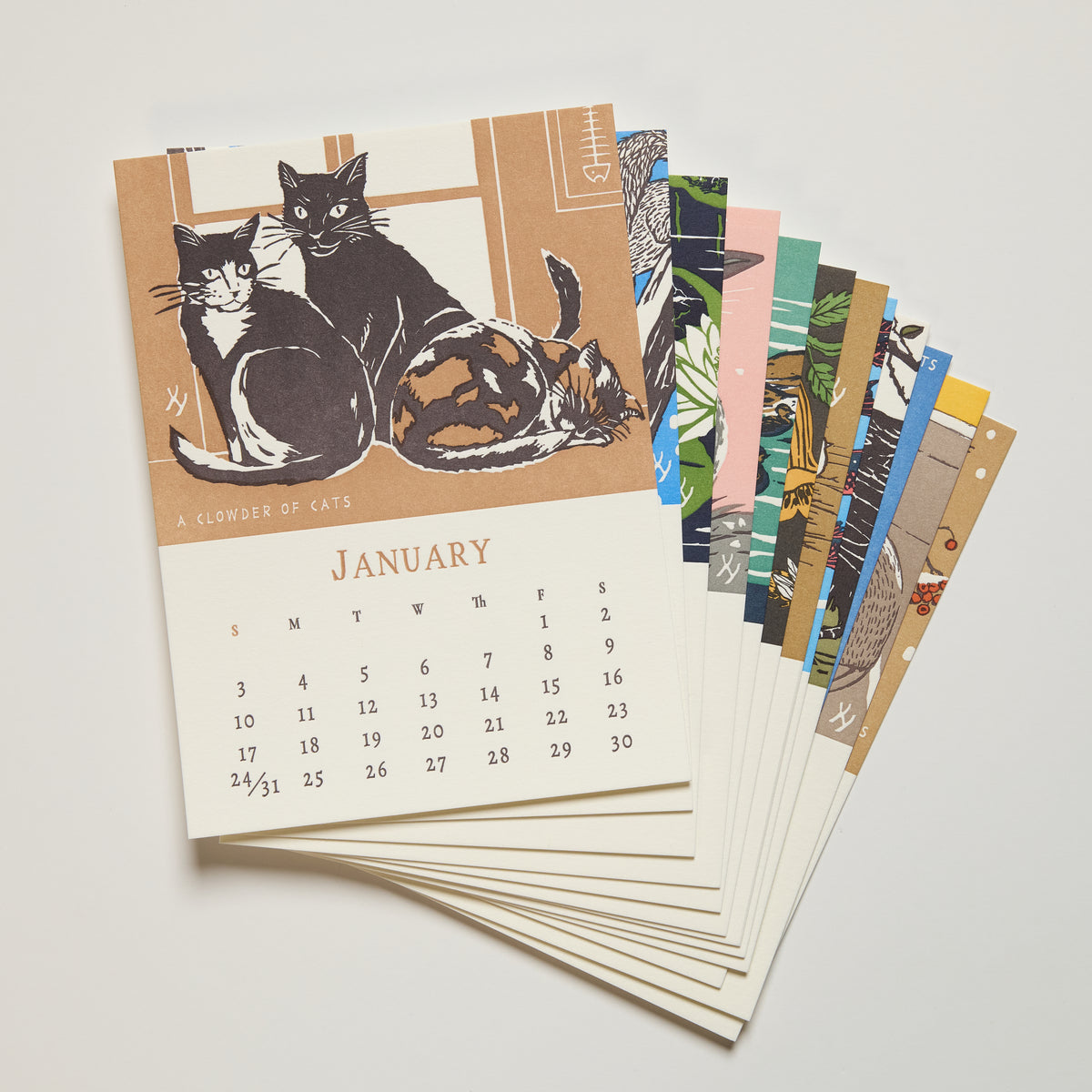 2027 Letterpress Calendar by Yoshiko Yamamoto