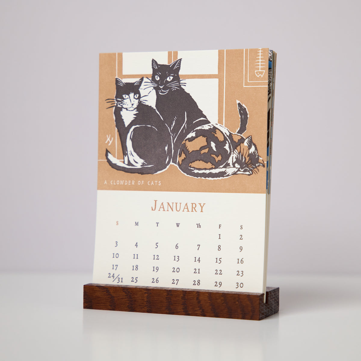 2027 Letterpress Calendar by Yoshiko Yamamoto