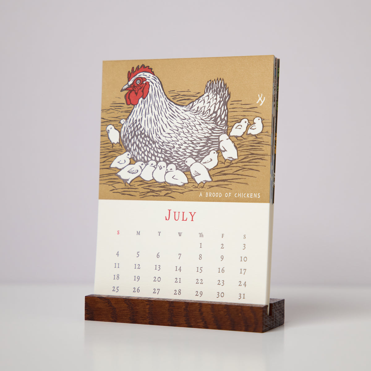 2027 Letterpress Calendar by Yoshiko Yamamoto