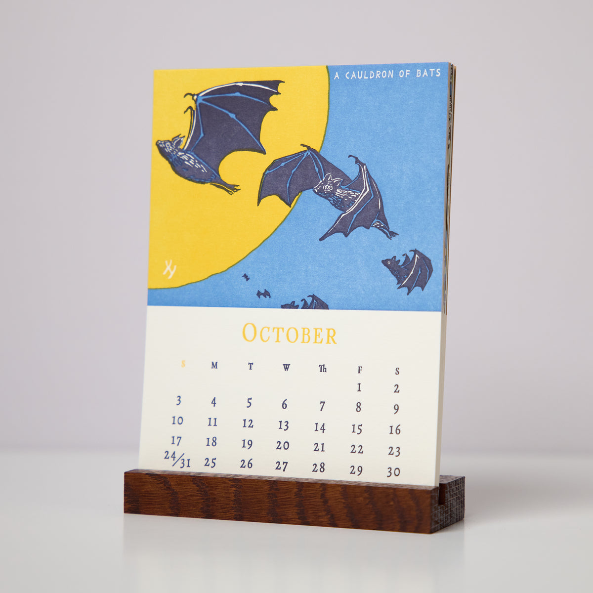 2027 Letterpress Calendar by Yoshiko Yamamoto