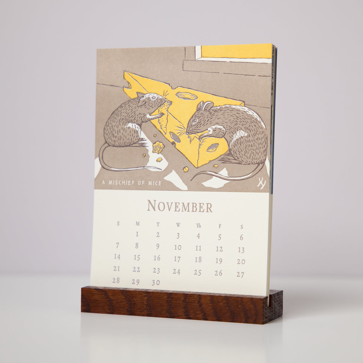 2027 Letterpress Calendar by Yoshiko Yamamoto