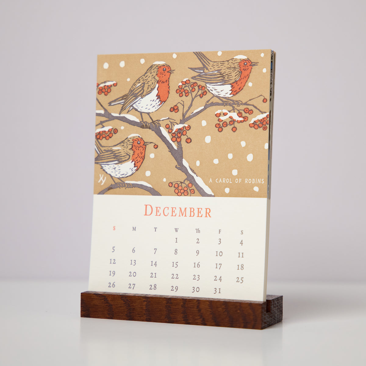 2027 Letterpress Calendar by Yoshiko Yamamoto