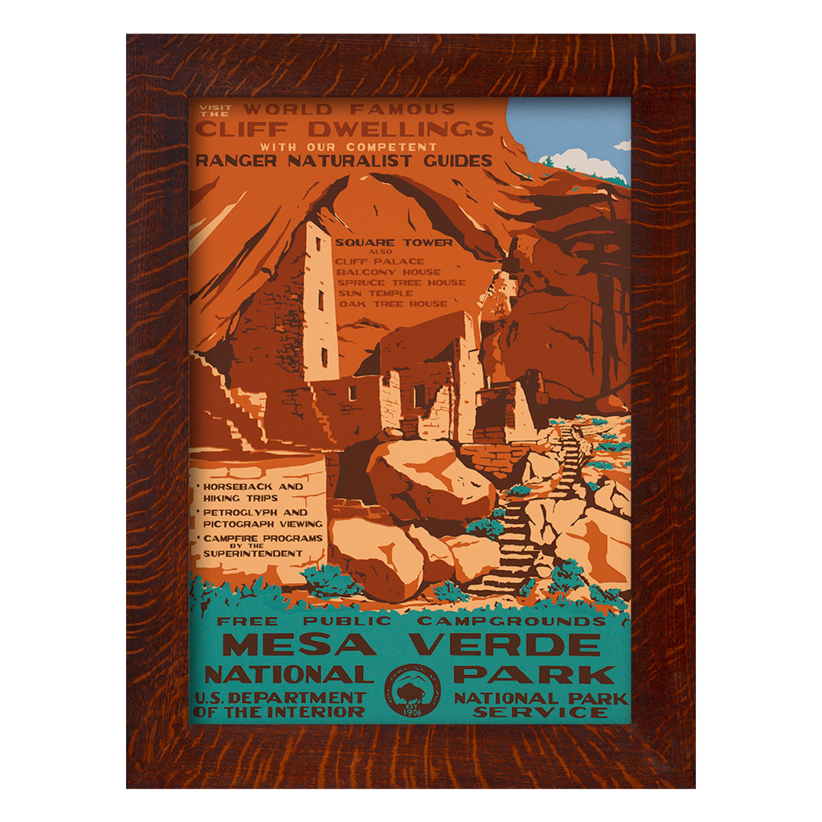 MESA VERDE NATIONAL PARK - A Poster in the WPA Tradition
