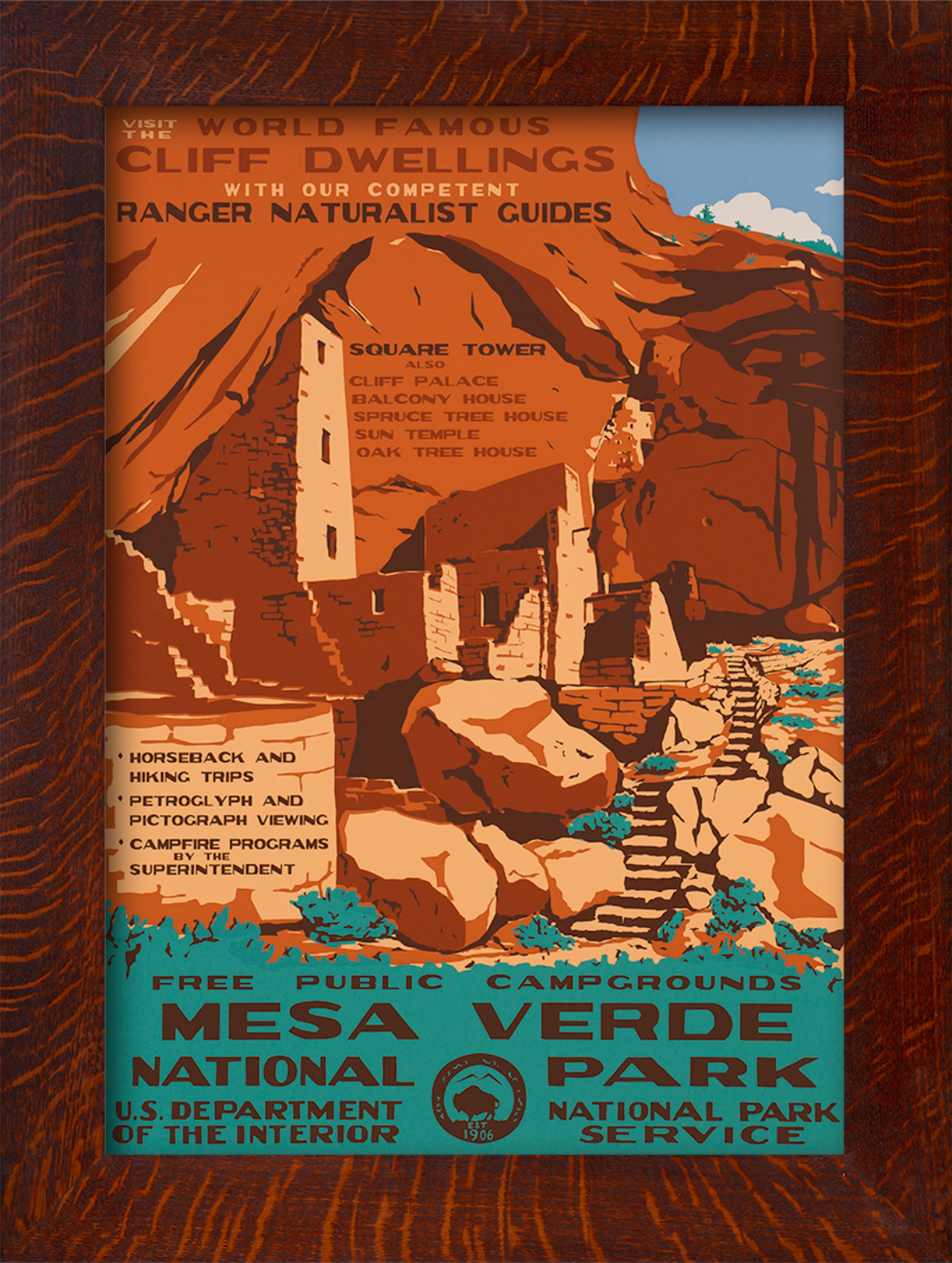 MESA VERDE NATIONAL PARK - A Poster in the WPA Tradition