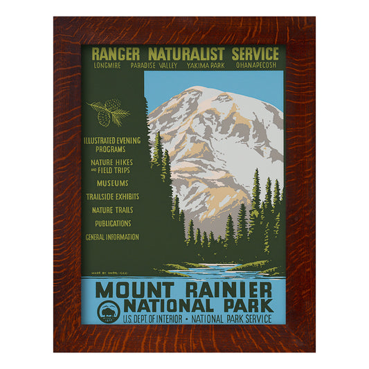 MOUNT RAINIER NATIONAL PARK - A Poster in the WPA Tradition
