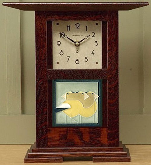 Prairie Style 4" Tile Clock