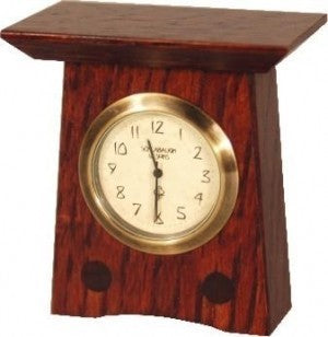 Arts & Crafts Style Mini Mantle Clock