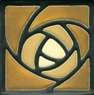 Thermometer with Dard Hunter Rose Tile