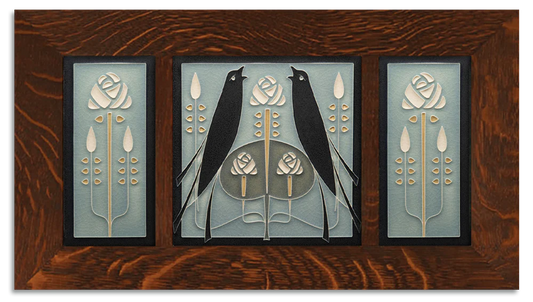 Songbirds & Long Stem - 4"x8" & 8"x8"  Framed Tile Set
