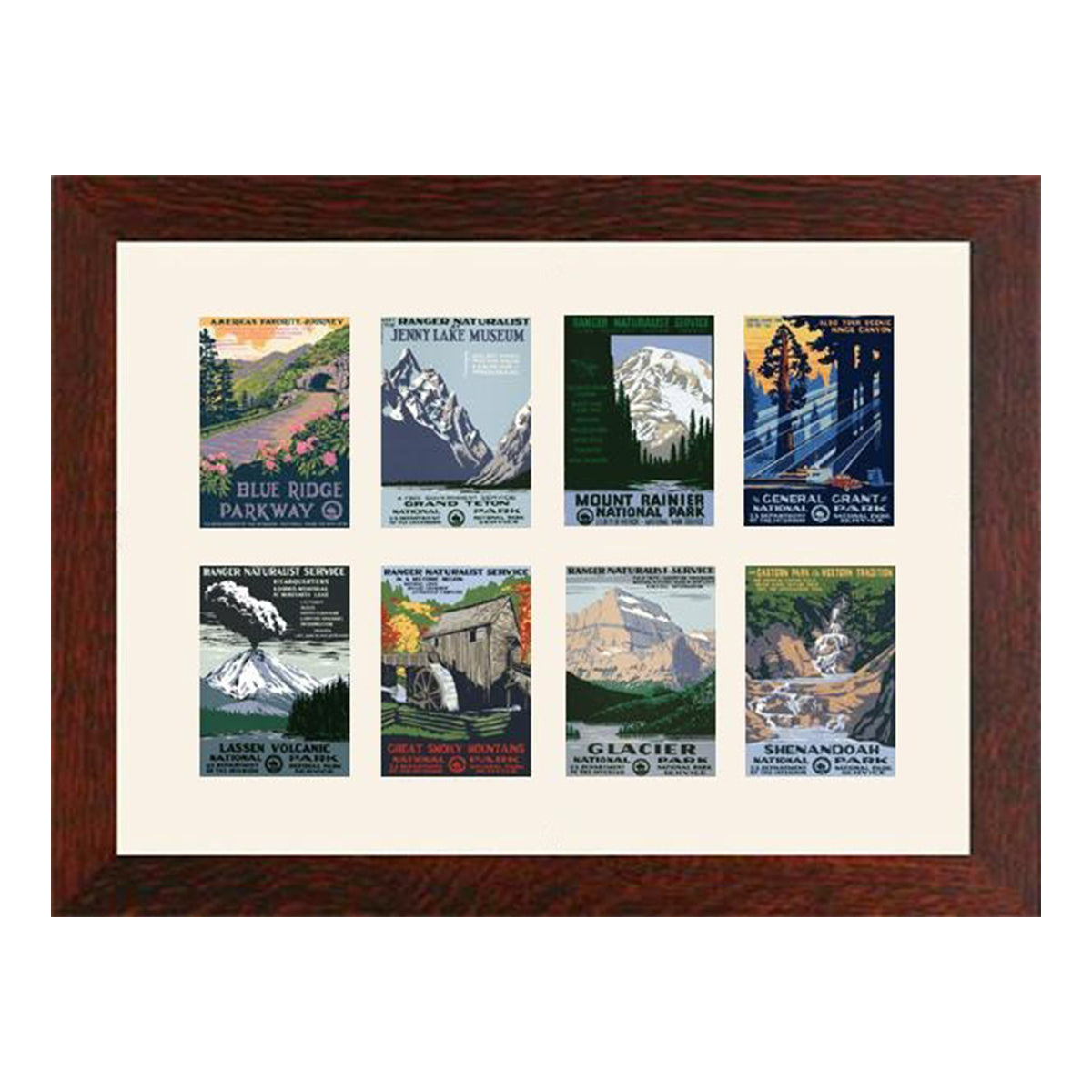 8 WPA Cards - Framed