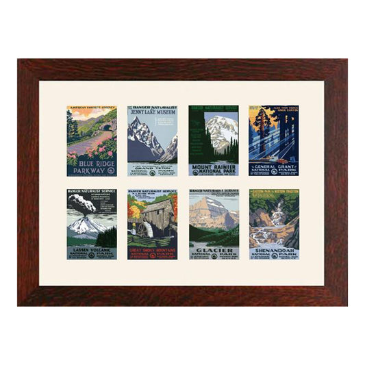 8 WPA Cards - Framed