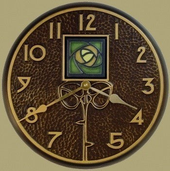 Wall Clock with Dard Hunter Rose