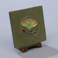 Maidenhair Ginkgo Ceramic Pottery Tile by Ephraim Pottery 