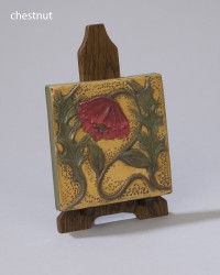 Craftsman Poppy Art Ceramic Pottery Tile by Ephraim Pottery 